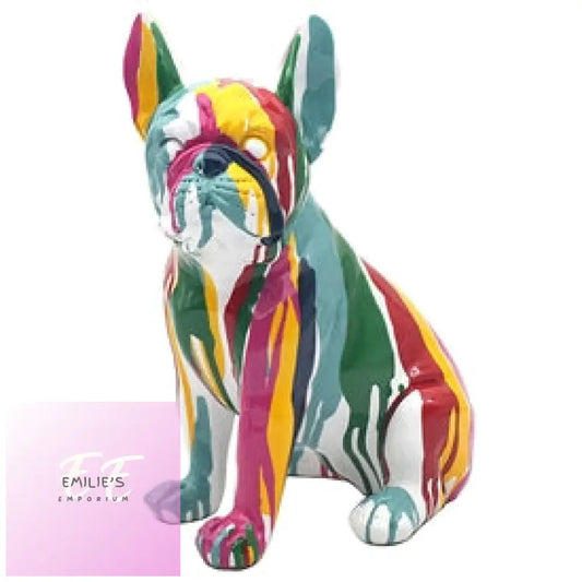 Drip Art Resin Statue - Bulldog 26Cm