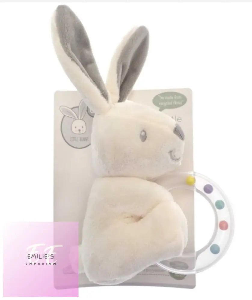 Eco Friendly Little Bunny Design Plush Ring Rattle