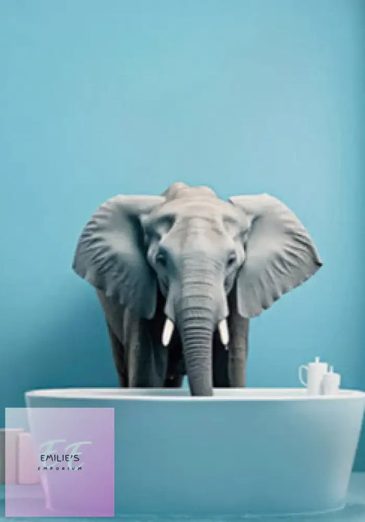 Elephant In Bathtub Diamond Art
