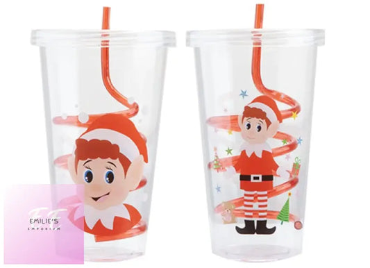 Elves Behavin Badly Drinks Cup With Straw