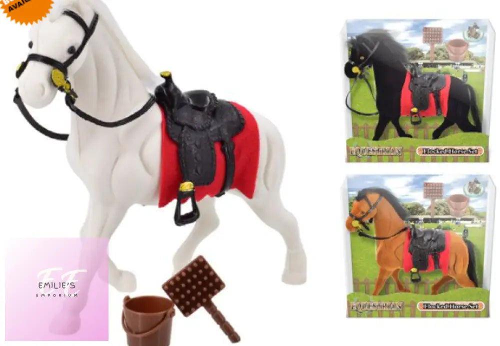 Equestrian Flocked Horse Play Set...assorted Picked At Random