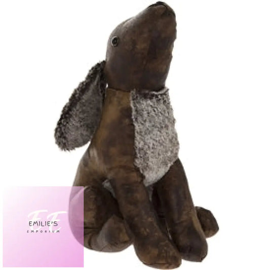 Faux Leather Hare Doorstop 36Cm