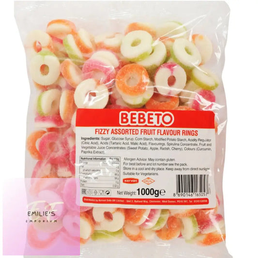 Fizzy Assorted Fruit Rings (Bebeto) 1Kg