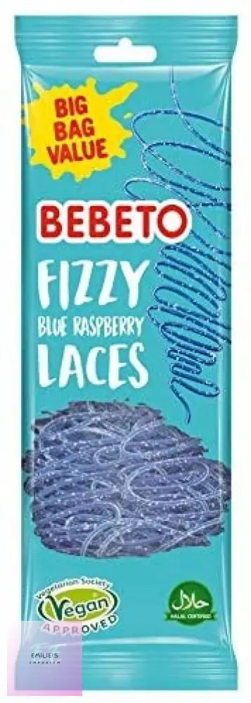 Fizzy Blue Raspberry Laces (Bebeto) 12 Count