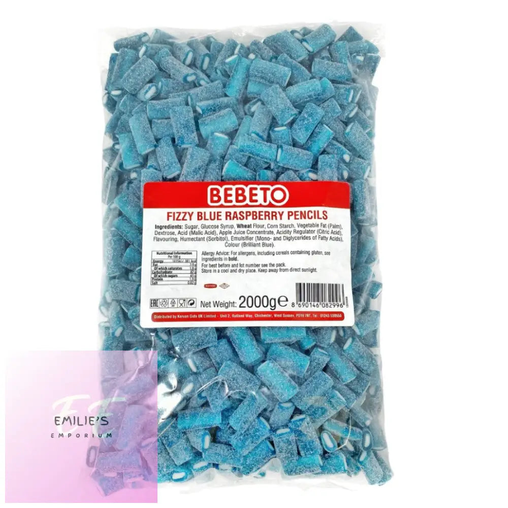 Fizzy Blue Raspberry Pencils (Bebeto) 2Kg