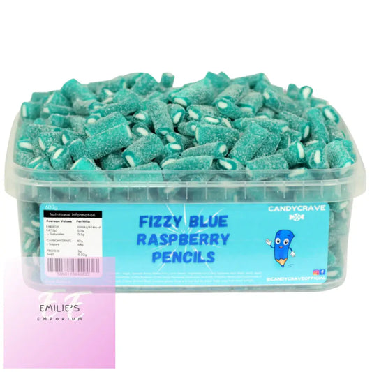 Fizzy Blue Raspberry Pencils Tub (Candycrave) 600G Candy & Chocolate