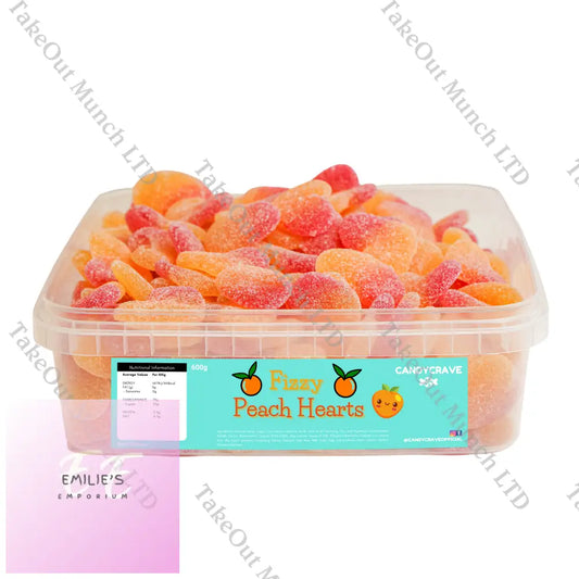 Fizzy Peach Hearts Tub (Candycrave) 600G