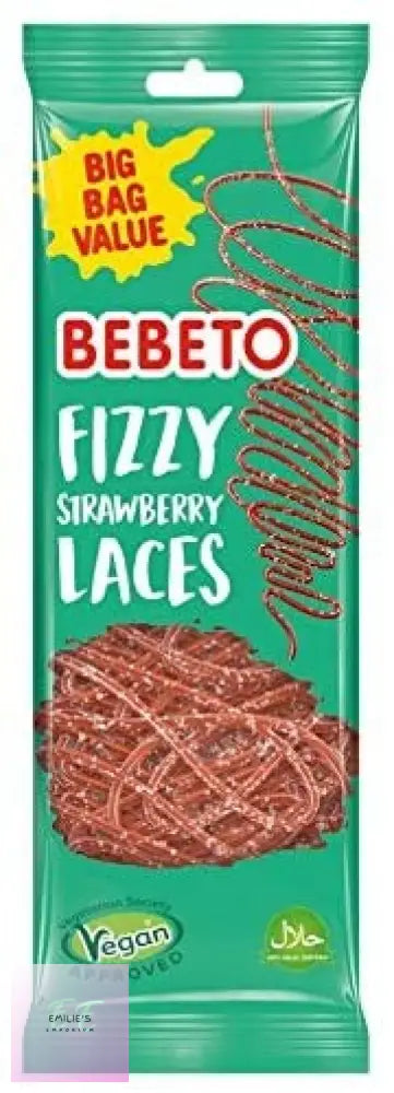 Fizzy Strawberry Laces (Bebeto) 12 Count