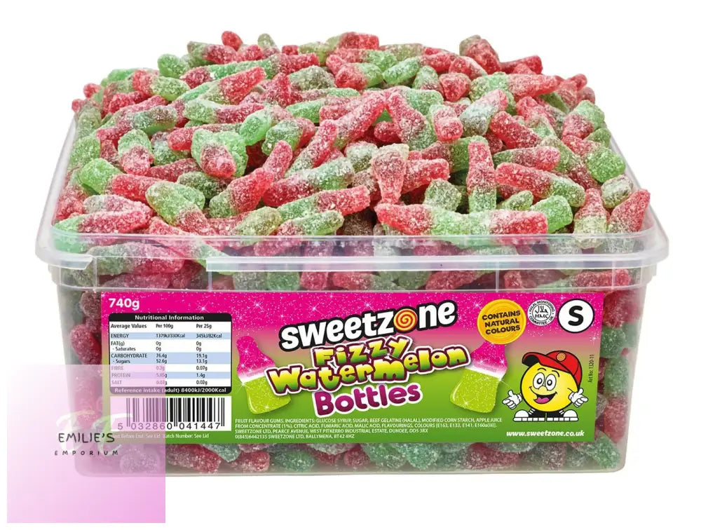 Fizzy Watermelon Bottles Tub (Sweetzone) 740G