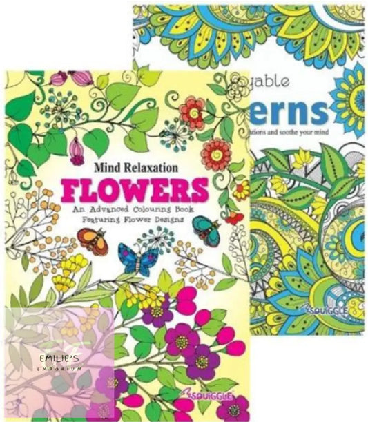 Flowers And Patterns Adult Colouring Book - Stress Relieving X48