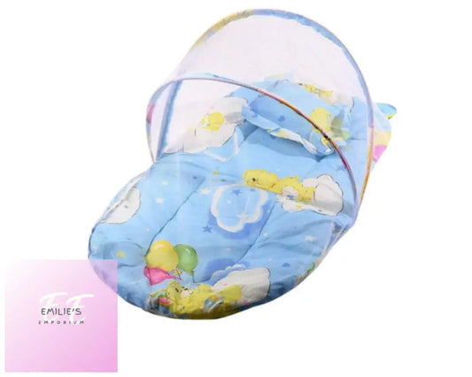 Fly & Mosquito Protection Pop Up Padded Baby Bed - Blue