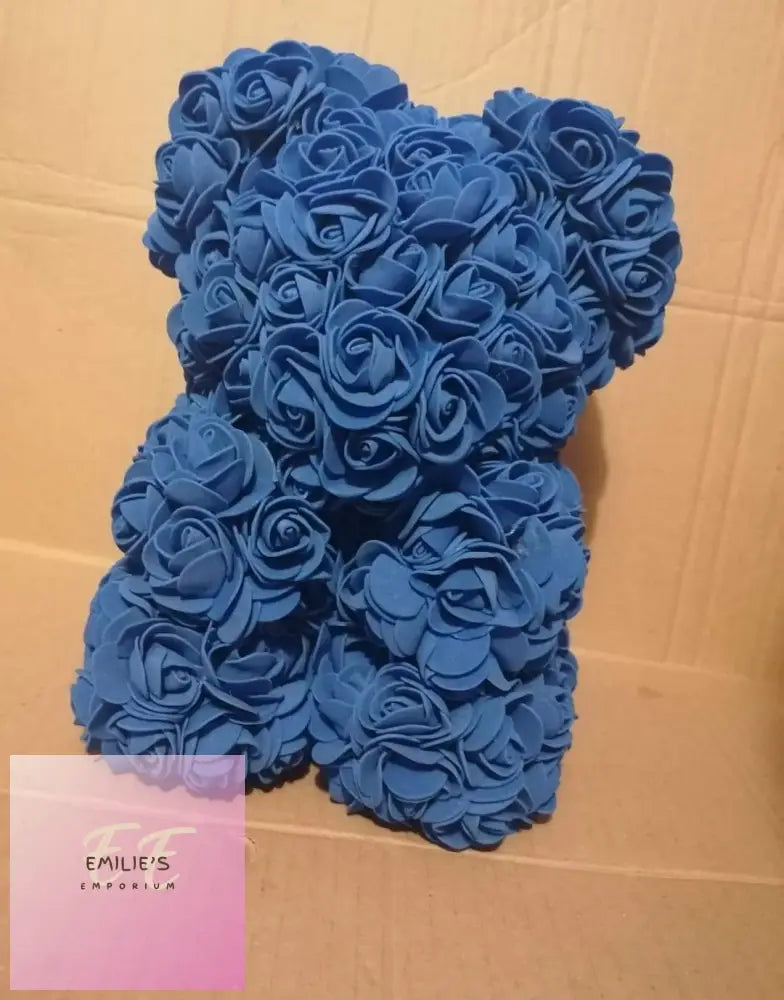 Foam Rose Teddy Bears - Choice Of Colour Blue Foam Flowers