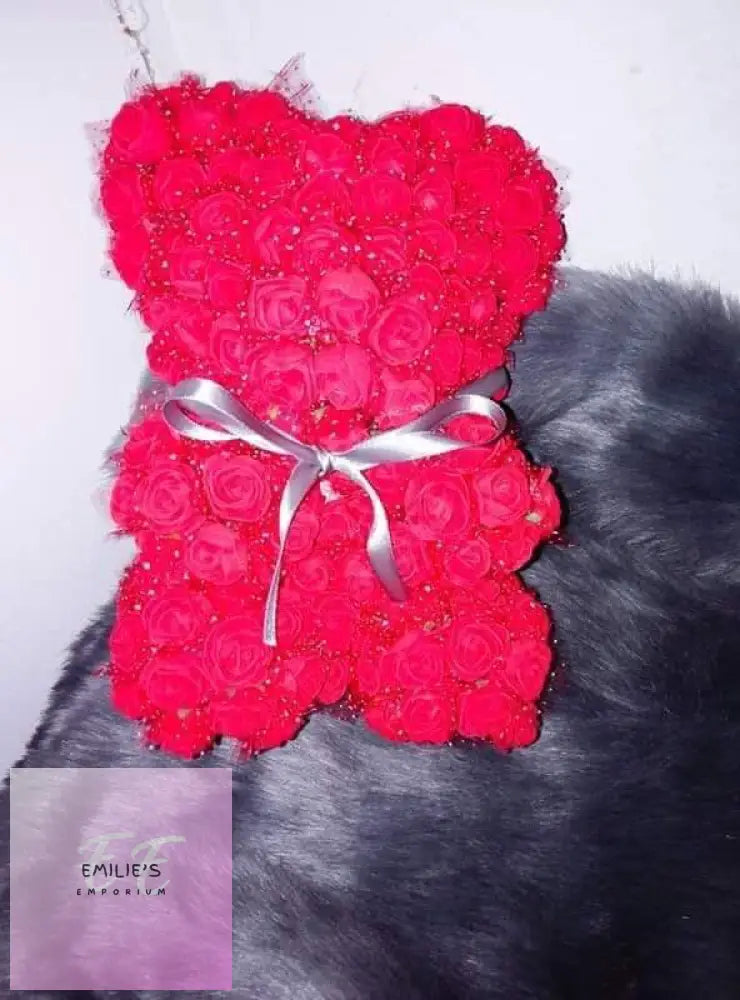 Foam Rose Teddy Bears - Choice Of Colour Red Foam Flowers