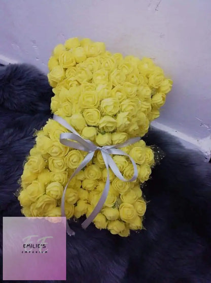 Foam Rose Teddy Bears - Choice Of Colour Yellow Rose Flowers