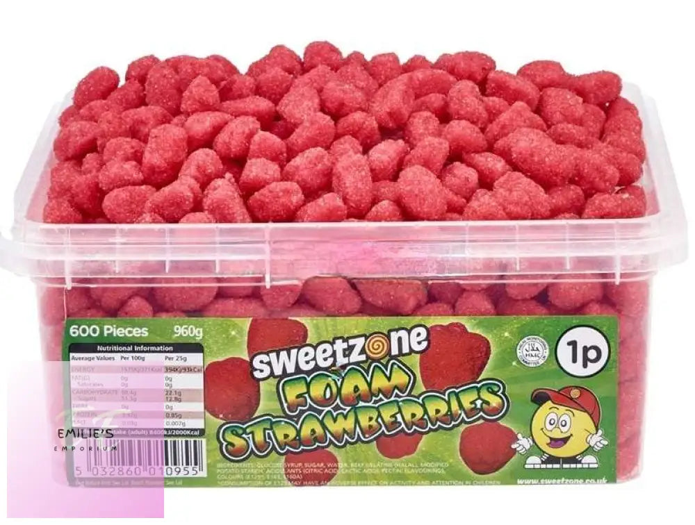 Foam Strawberries Tub (Sweetzone) 600 Count