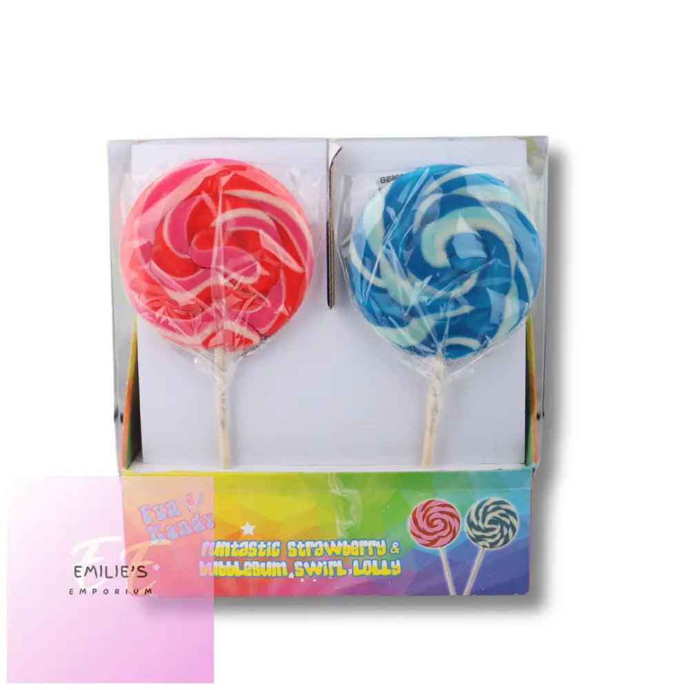 Fun Kandy Strawberry/Bubblegum Twist Lolly 18X80G