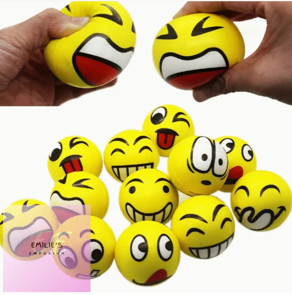 Funny Faces Stress Toy Balls X12