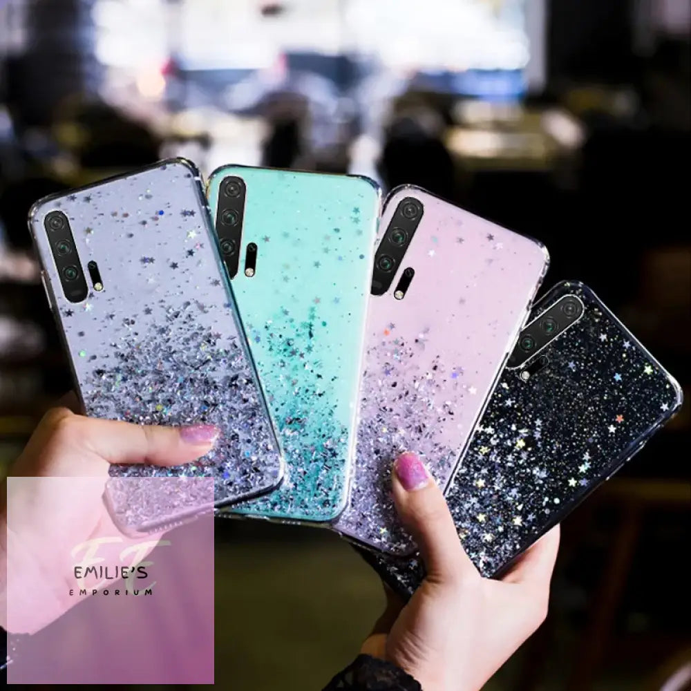 Glitter Luxury Soft Phone Case For Honor- Choice Of Colour And Phone Size