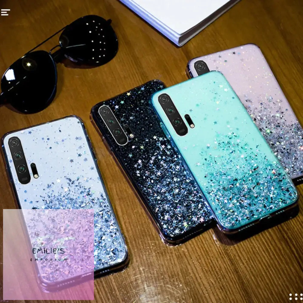 Glitter Luxury Soft Phone Case For Honor- Choice Of Colour And Phone Size