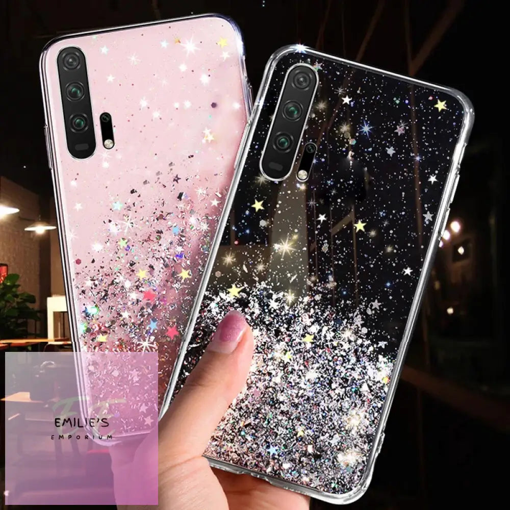 Glitter Luxury Soft Phone Case For Huawei - Choice Of Colour And Phone Size