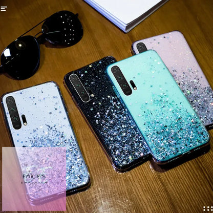 Glitter Luxury Soft Phone Case For Huawei - Choice Of Colour And Phone Size