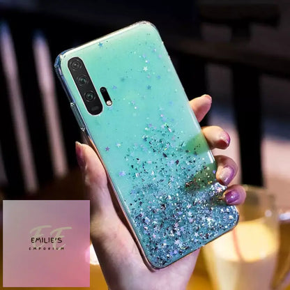 Glitter Luxury Soft Phone Case For Huawei - Choice Of Colour And Phone Size Green / P20