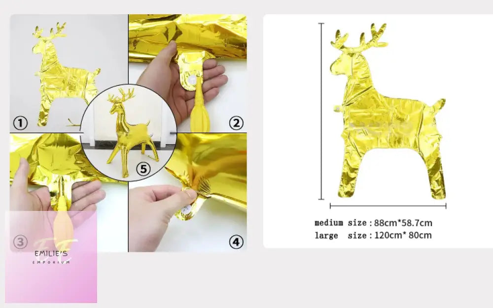 Gold Large Reindeer Balloon