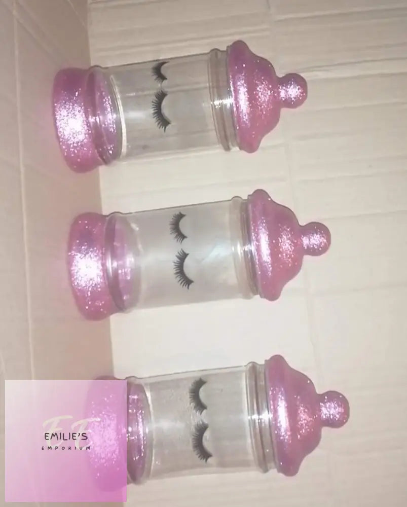 Handmade Eyelash Containers - With Glitter