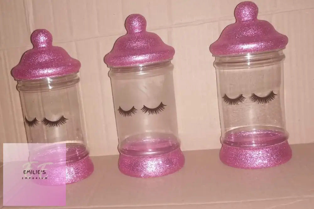 Handmade Eyelash Containers - With Glitter