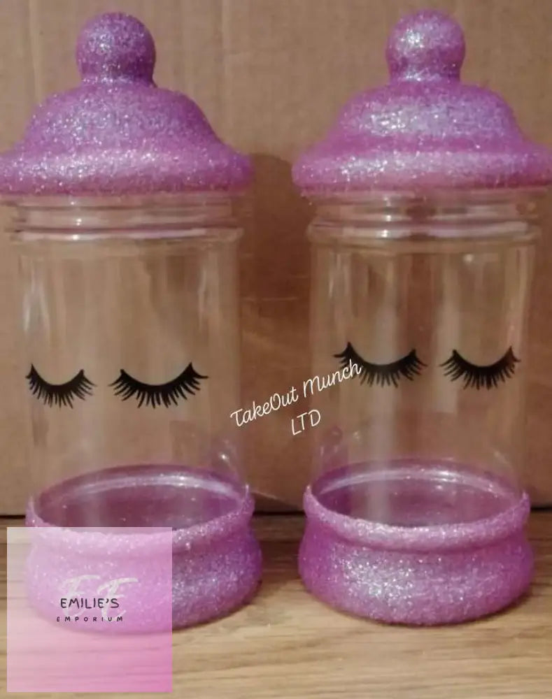 Handmade Eyelash Containers - With Glitter