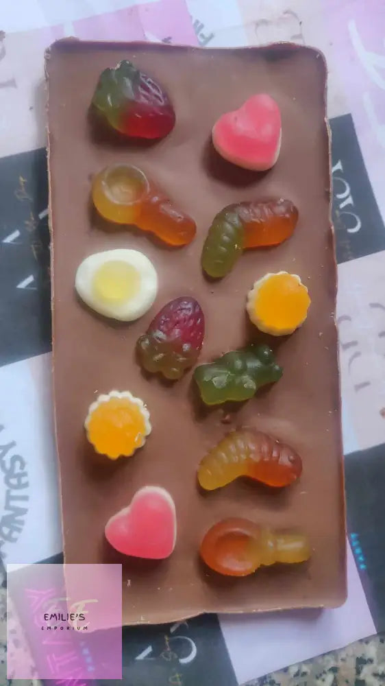 Handmade Milk Chocolate With Jelly Sweets Slab