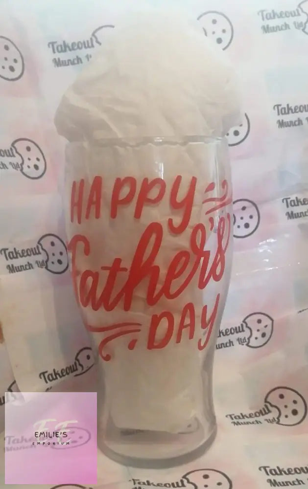 Happy Father Day Pint Glass - With Drink