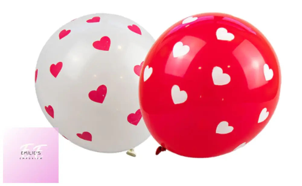 Heart Printed Balloons - 10 Pack