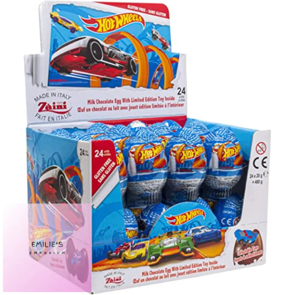 Hot Wheels Chocolate Surprise Eggs 24 Count (Zaini)