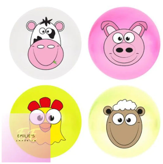 Inflatable Beach Ball With Farm Faces Assorted Picked At Random X24