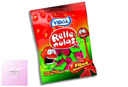 Jelly Filled Strawberries 90G Bags (Vidal) 14 Count Sweets