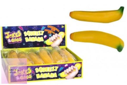 Jokes & Gags Squeeze Squishy Banana X12