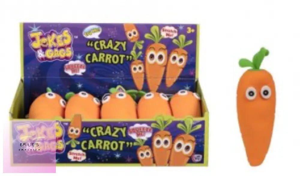 Jokes & Gags Squeezy Crazy Carrot Toy X12