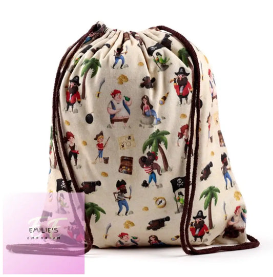 Jolly Rogers Pirate Canvas Drawstring Bag