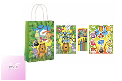 Jungle Party Gift Bag Pre Filled - Includes 3 Items