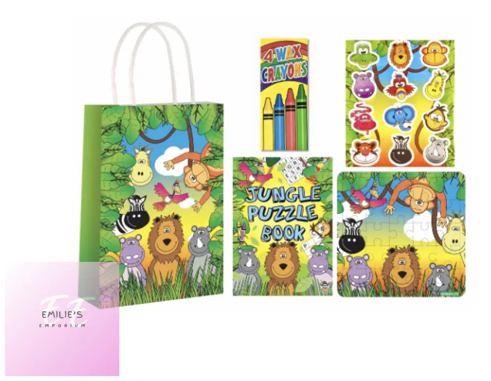 Jungle Party Gift Bag Pre Filled - Includes 4 Items