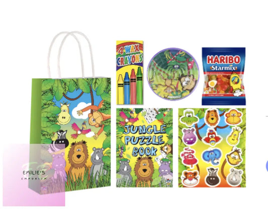 Jungle Party Gift Bag Pre Filled - Includes 4 Items (M) + Haribo Starmix