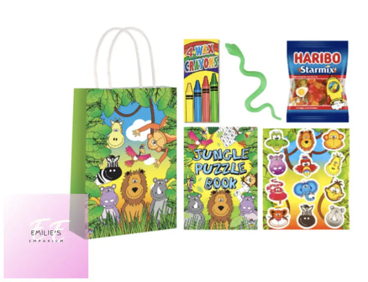 Jungle Party Gift Bag Pre Filled - Includes 4 Items (S) + Haribo Starmix