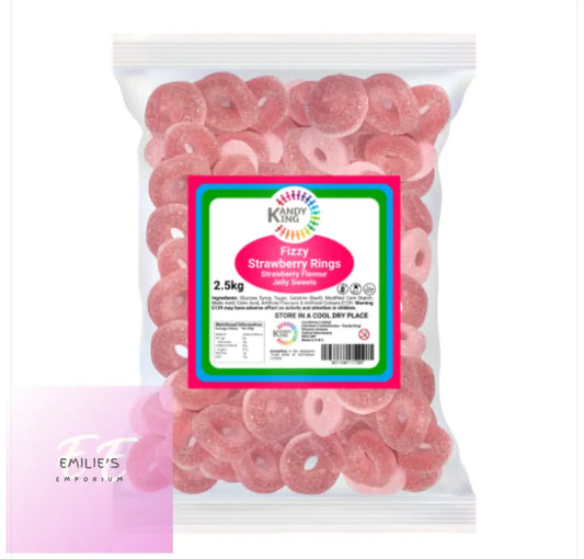 Kandy King Fizzy Strawberry Rings 2.5Kg