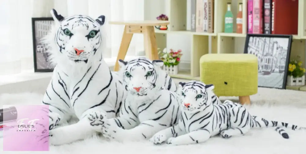 Large White Tiger Plush Toy- Size Choices