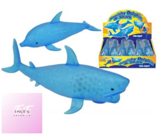 Light Up Squeeze Squishy Shark & Dolphin Toy X12