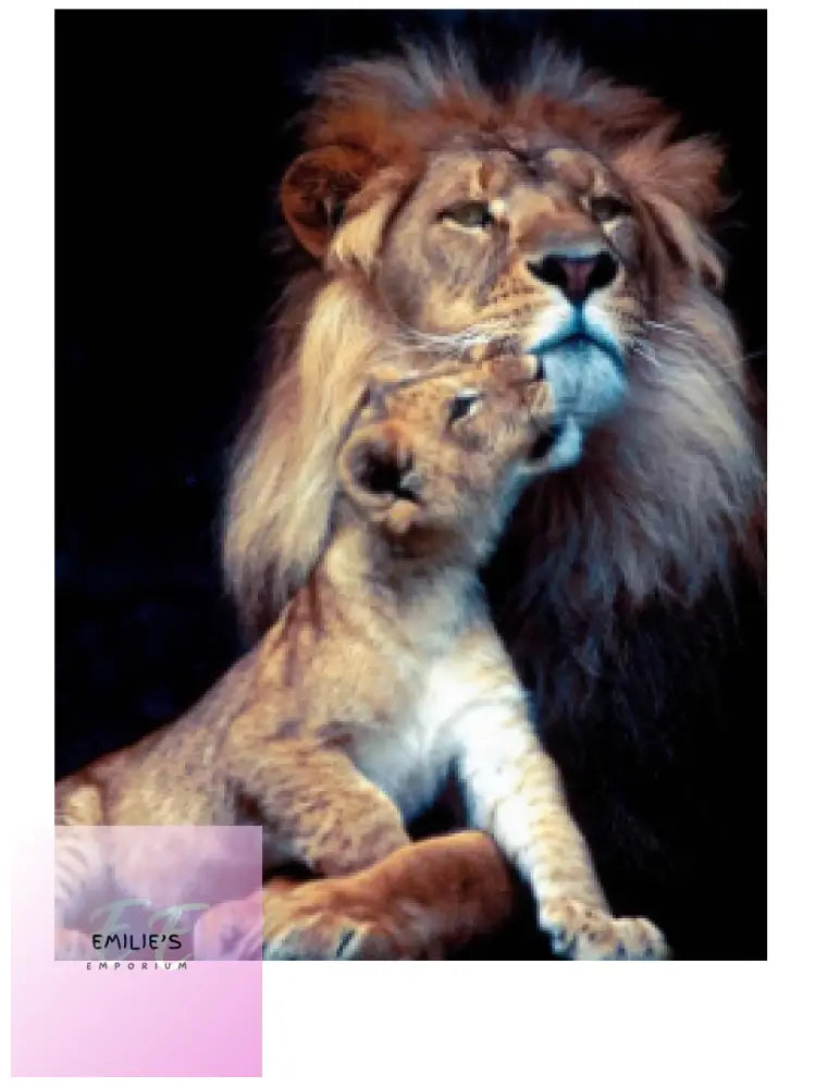 Lion And Cub Diamond Art
