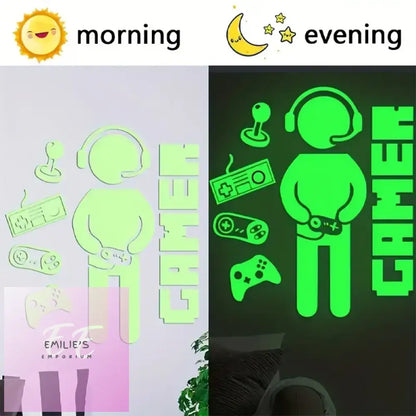 Luminous Gamer Wall Sticker - 6Pc