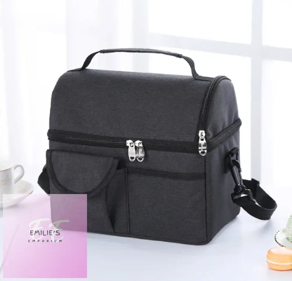Lunch Bag Reusable Insulated Thermal Black