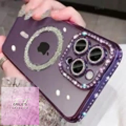 Luxury Crystal Diamond - Iphone & Design Dark Purple / 15 Promax